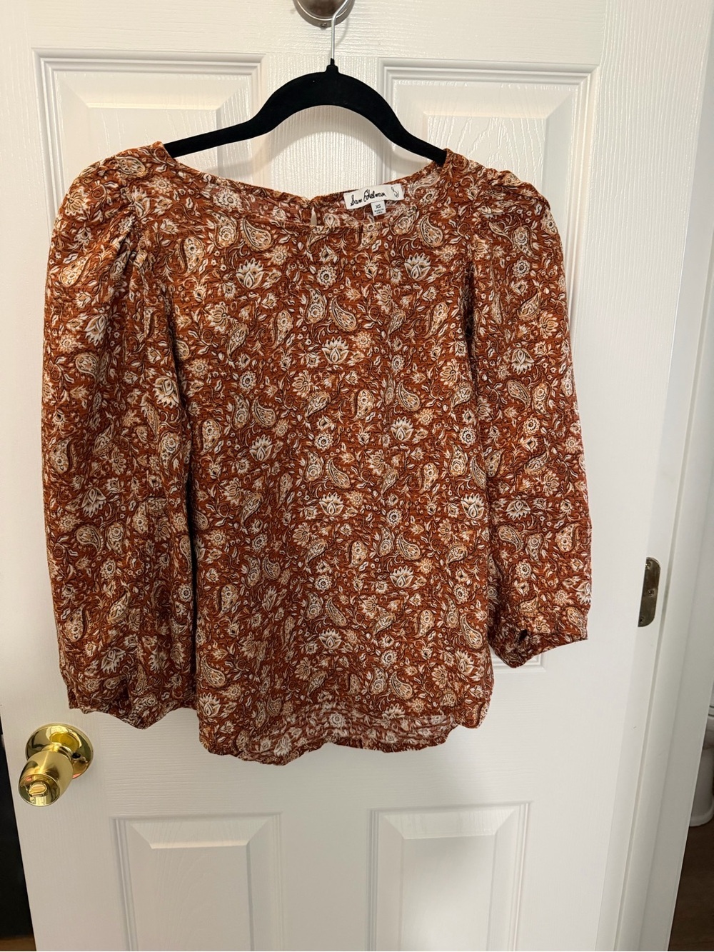 Sam Edelman Orange Floral Blouse Size Extra Small